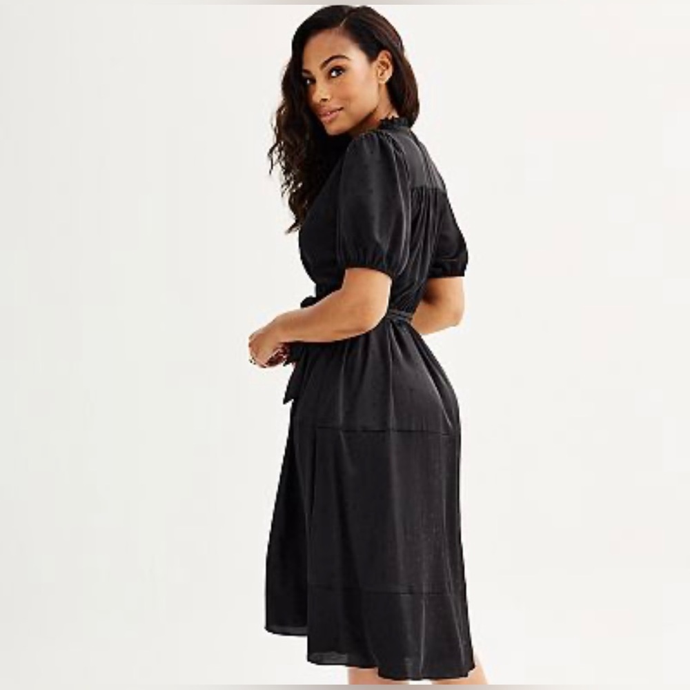 NWT DRAPER JAMES RSVP Hi-Lo Midi Wrap Dress Size Small - Picture 2 of 6